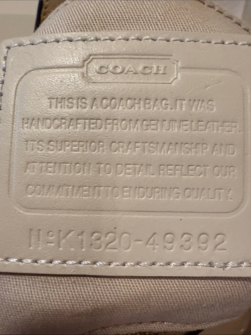 Coach Tan Saffiano Mini Satchel with Detachable Strap